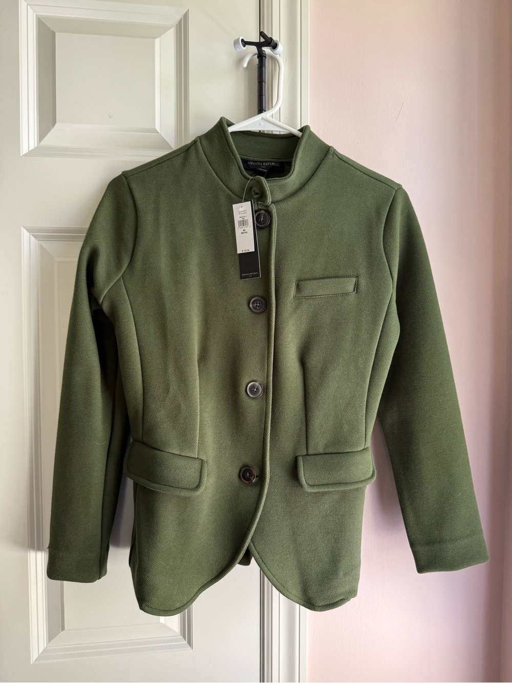 Banana Republic Olive Green KNIT PIQUE BLAZER